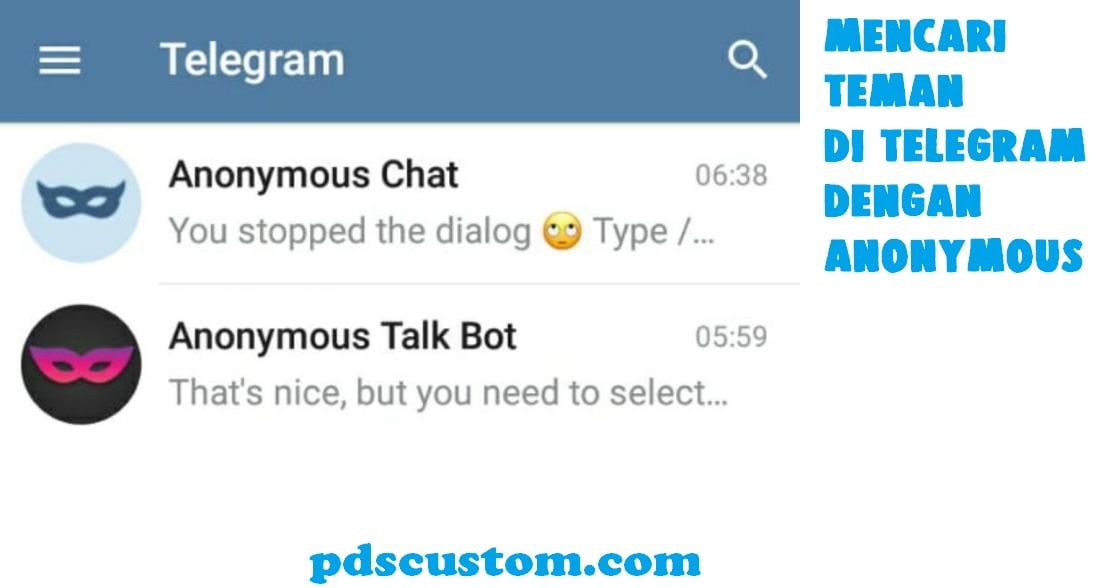 mencari teman di telegram dengan anonymous