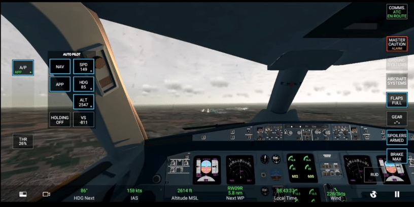 cara landing real flight simulator