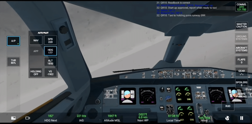 cara take off real flight simulator