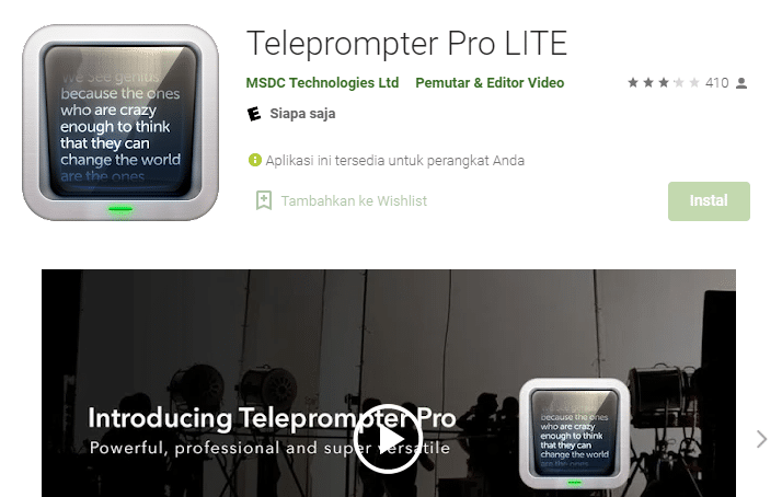 aplikasi teleprompter terbaik gratis
