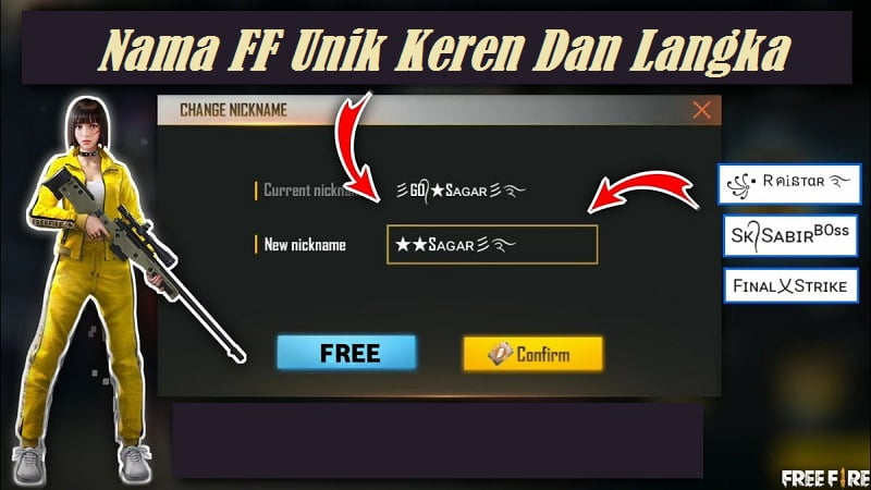 Nama Nama FF Unik, Keren Dan Langka Terbaru 2021 - pdscustom.com