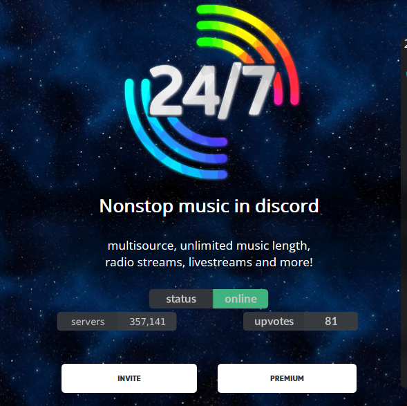 247 music bot discord