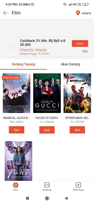 aplikasi beli tiket bioskop online