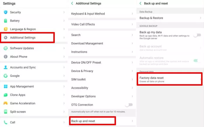 Cara Reset HP Realme C11 dengan Menu Settings