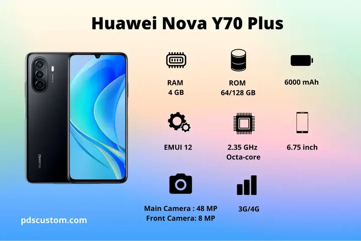 Spesifikasi Huawei Nova Y70 Plus