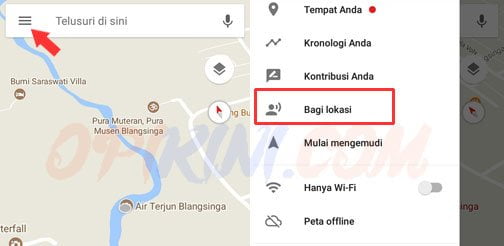 Cara Share Location Google Maps di Android - Opikini