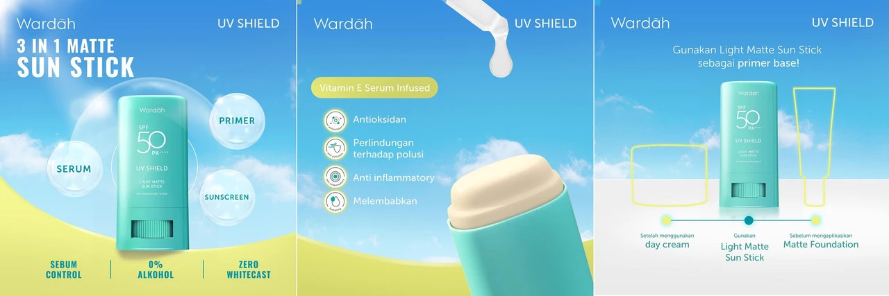 Wardah UV Shield Light Matte Sun Stick SPF 50 PA ++++